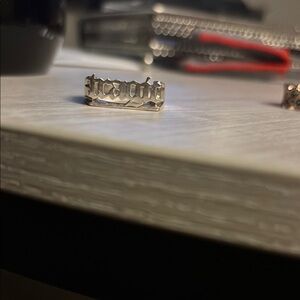 Silver Engraved Tragic Ring